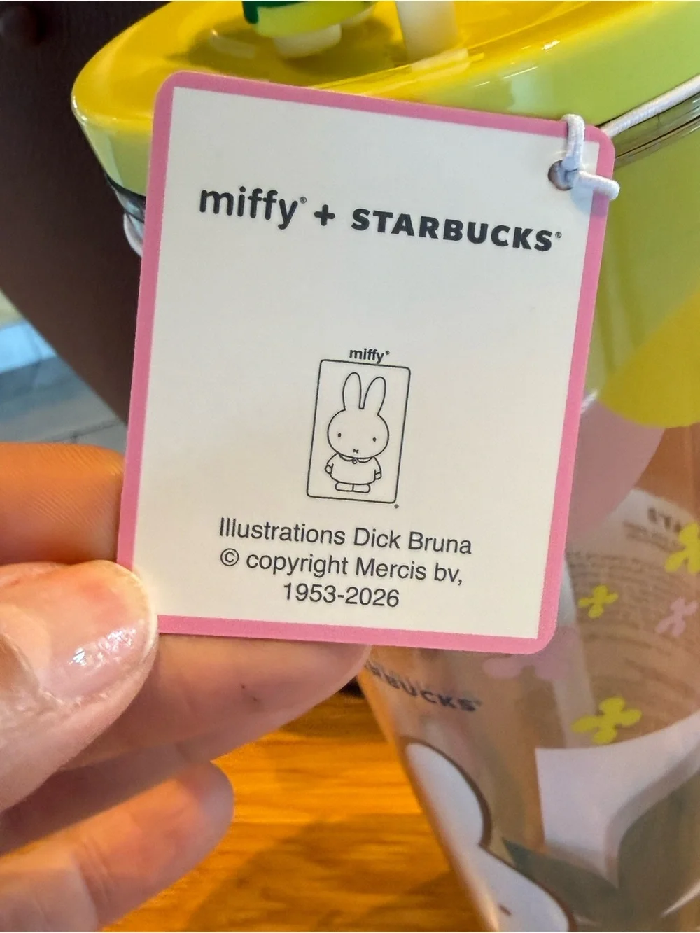 Starbucks x Miffy Yellow and Pink Clear Tumbler with Straw & Topper
